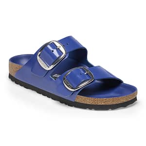 Arizona Big Buckle Natural Leather Patent High-Shine Cobalt Female Female Shop Online at Dubai Offers