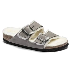 Arizona Shearling Suede Leather/Fur Stone Coin Unisex Shoes Shop Online at Dubai Offers