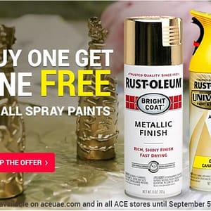 BUY 1 GET 1 FREE on all SPRAY PAINTS (till 5th September, 2016) Hardware & Accessories Shop Online at Dubai Offers