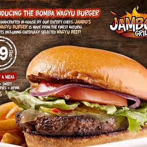 Bomba Wagyu Burger at Jambos Grill Food, Grocery & Dining Shop Online at Dubai Offers