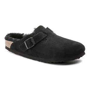 Boston Shearling Suede Leather/Fur Black Unisex Shoes Shop Online at Dubai Offers