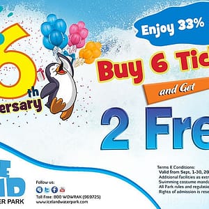 Buy 6 Tickets and get 2 Free at Ice Land Water Park Entertainment Offers Shop Online at Dubai Offers