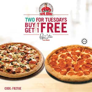 Buy a Large Papa John’s Pizza and Get Another Large Pizza FREE Fast Foods & Coffee Shops Shop Online at Dubai Offers