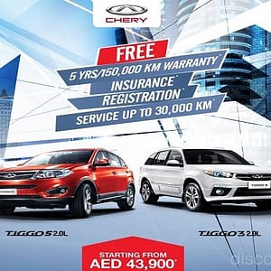 Cherry SUV Promotion till 24-Nov-2016 New Cars/SUVs Shop Online at Dubai Offers