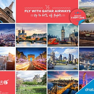 Dnata Travel Qatar Airways 60% discount on flight tickets Flight Tickets Shop Online at Dubai Offers