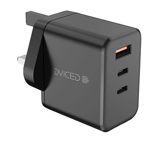 Dviced Wall charger, cable 140W GaN 2 USB-C 1 USB-A UK black Accessories Shop Online at Dubai Offers