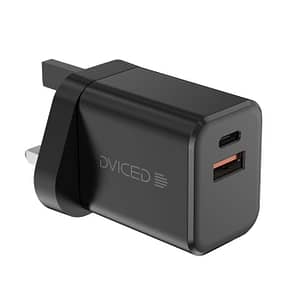 Dviced Wall charger, cable 35W GaN 1 USB-A 1 USB-C UK black Accessories Shop Online at Dubai Offers