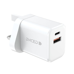 Dviced Wall charger, cable 35W GaN 1 USB-A 1 USB-C UK white Accessories Shop Online at Dubai Offers