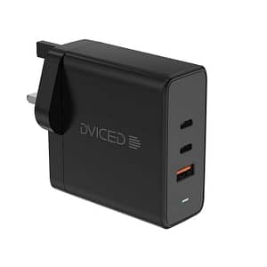 Dviced Wall charger, cable 65W GaN 2 USB-C 1 USB-A UK black Accessories Shop Online at Dubai Offers