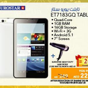 Eurostar ET7183GQ Tablet (from 10th Aug 2016 Till Limited period) City Centre Al Shindagha Shop Online at Dubai Offers