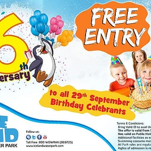 Free Entry to all Birthday Celebrants on 29th September at Ice Land Water Park Entertainment Offers Shop Online at Dubai Offers