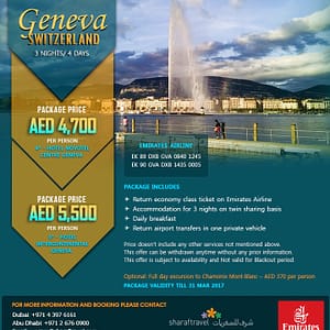 Geneva Switzerland Tour Package Offer @ Sharaf Travel Flight Tickets Shop Online at Dubai Offers