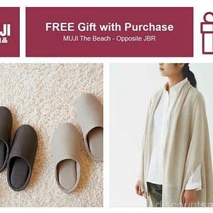 Get a FREE gift with any purchase at MUJI The Beach Clothing Shop Online at Dubai Offers