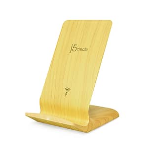 J5 JUPW1102W Mightywave Wood 10W 2-Coil Wireless Charger Accessories Shop Online at Dubai Offers