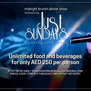 Just Sunday | Midnight Brunch Dinner Show w/ DJ JACK (28th Aug 2016) Event & Shows Tickets Shop Online at Dubai Offers