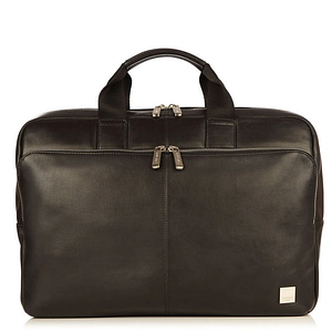 KNOMO BROMPTON CLASSIC NEWBURY LEATHER SINGLE ZIP BRIEFCASE 15inch BLACK|حقيبة حاسوب محمول كلاس Accessories Shop Online at Dubai Offers