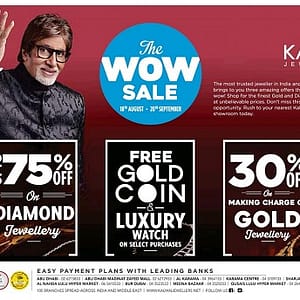 Kalyan Jewellers Wow Sale Upto 75% off (till 20th September, 2016) Fashion & Jewelry Shop Online at Dubai Offers