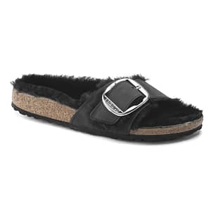 Madrid Big Buckle Shearling Natural Leather Oiled black Female Female Shop Online at Dubai Offers