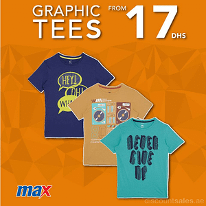 Max Fashions Graphic Tees Offers Clothing Shop Online at Dubai Offers