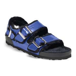 Milano Shearling Natural Leather/Fur High-Shine Cobalt Female Female Shop Online at Dubai Offers