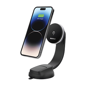 Momax Q.Mag Mount 5 15w Magnetic Wireless Charging Car Mount (Suction Cup Mount) Black Accessories Shop Online at Dubai Offers