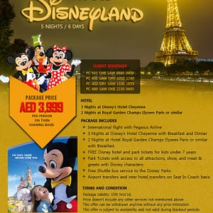 Paris Package Tour with Disneyland Flight Tickets Shop Online at Dubai Offers