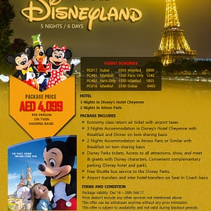 Paris with Disneyland Tour Package by Sharaf Travel Flight Tickets Shop Online at Dubai Offers