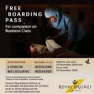 Royal Brunei Business Class Special Promotion Flight Tickets Shop Online at Dubai Offers