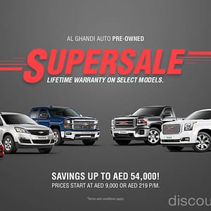 Supersale Savings on GMC and Chevrolet from Al Ghandi Auto Chevrolet Shop Online at Dubai Offers