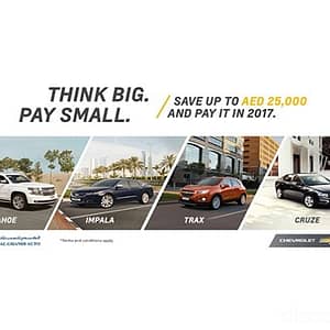 Think Big Pay Small Chevrolet Shop Online at Dubai Offers