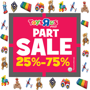 Toys R Us Part Sale from 25% to 75% only till 4th September, 2016 Children Shop Online at Dubai Offers