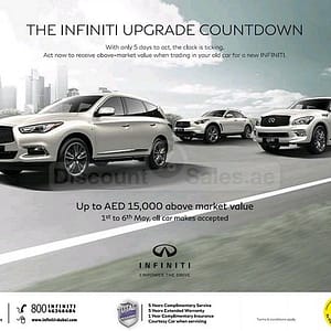 Upgrade to INFINITI Promotion at Arabian Automobiles Infiniti Shop Online at Dubai Offers