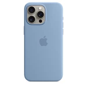 iPhone 15 Pro Max Silicone Case with MagSafe – Winter Blue Accessories Shop Online at Dubai Offers