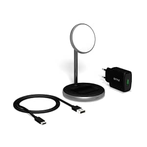 iSTYLE 2-in-1 Wireless Magnetic Charger (MagSafe compatible) + 18W QC Adapter, Space gray Accessories Shop Online at Dubai Offers