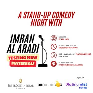 A Comedy Night with Imran Al Aradi At The InterContinental Hotel Bahrain – Comedy Events Comedy Events Shop Online at Dubai Offers