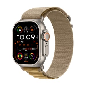 Apple Watch Ultra 2 GPS + Cellular 49mm Natural Titanium Case with Tan Alpine Loop – Large Apple Watch Shop Online at Dubai Offers