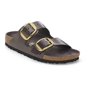 Arizona Big Buckle Natural Leather Patent High-Shine Espresso Female Female Shop Online at Dubai Offers