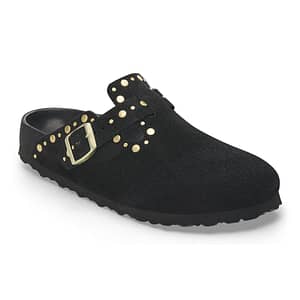 Boston Rivet Suede Leather black Female Female Shop Online at Dubai Offers