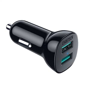 C0051-V5-BK|Choetech QC Dual USB-A Car Charger 3.0A in Black Accessories Shop Online at Dubai Offers