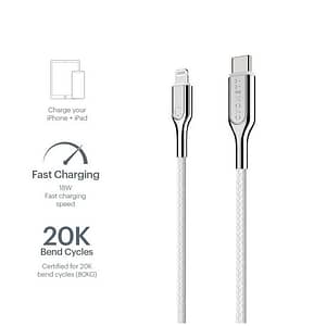 Cygnett Armoured Lightning to USB-C Cable 1M – White Accessories Shop Online at Dubai Offers