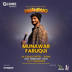 Comedy Events MUNAWAR FARUQUI live in Qatar Comedy Events Shop Online at Dubai Offers