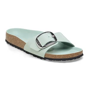 Madrid Big Buckle Natural Leather Patent High-Shine Surf Green Female Female Shop Online at Dubai Offers