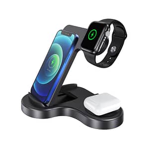 Powerology 3 in 1 PowerStand Pro Wireless Charger 15W ( Qi Certified ) – Black Accessories Shop Online at Dubai Offers