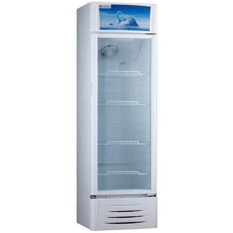 Midea Showcase Chiller Large - 411 Liters Gross Capacity | Upright Beverage Showcase | Energy-saving | low-noise | White Color | 59.5x61.0x200.5 cm...