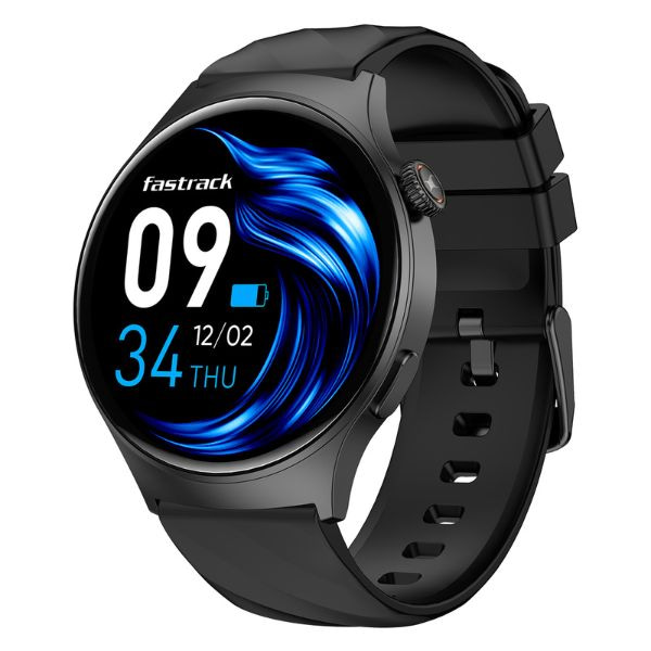 Titan Fastrack Jupiter Pro Smart Watch 1.43"AMOLED Round Display| Bluetooth Calling| Health Monitoring| Color Black