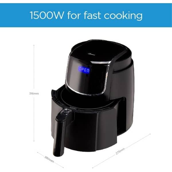 Midea 4.7L XL Digital Air Fryer |1500W| Dual Cyclone Rapid Hot Technology for Frying, Grilling, Broiling, Roasting, Baking, Toasting, Timer up to 6...