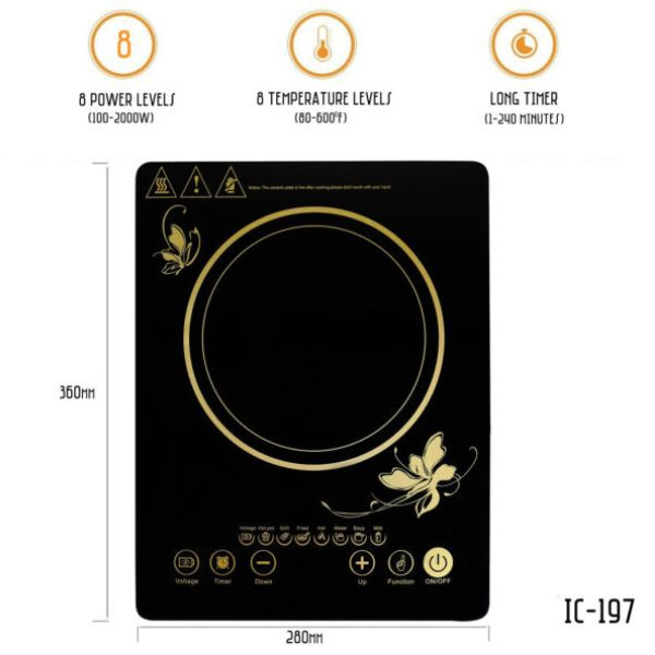 Crownline Infrared Cooker |IC-197| 4 hours timer | 2000W Power| Pre-settings - Hotpot / Grill / Fried / Hot / Water / Soup / Milk