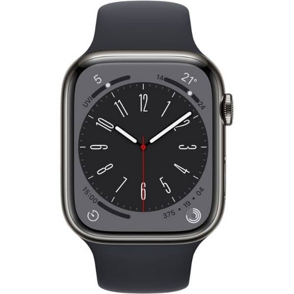 Apple Watch Series 8 GPS + Cellular 45mm Graphite Stainless Steel Case with Midnight Sport Band