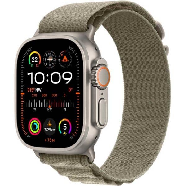 Apple Watch Ultra 2 GPS + Cellular |49mm | Titanium Case with Olive Alpine Loop