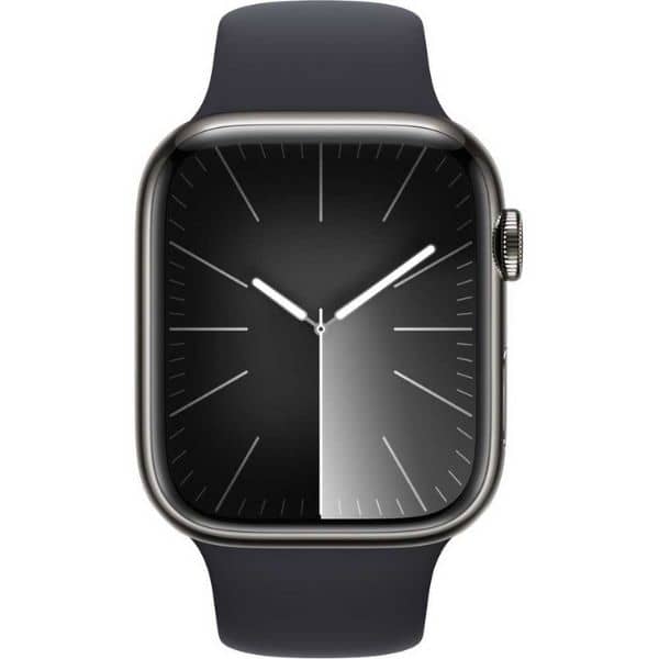 Apple Watch Series 9 GPS + Cellular 41mm Graphite Stainless Steel Case with Midnight Sport Band